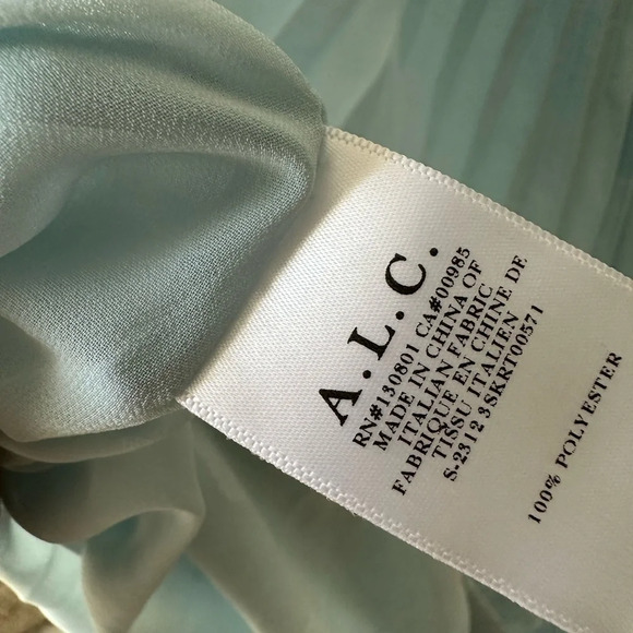 ALC Delfina Matte Pleated Dress Aqua Baby Blue US 4 - Picture 12 of 12